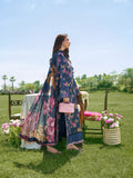 SKYDUST – Dark Blue Embroidered Lawn 3 Piece Suit For Women