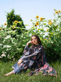 SKYDUST – Dark Blue Embroidered Lawn 3 Piece Suit For Women