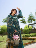 SOLIN – Sunset Muse Bottle Green Embroidered Lawn 3 Piece Suit For Women