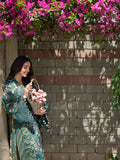 SOLIN – Sunset Muse Bottle Green Embroidered Lawn 3 Piece Suit For Women