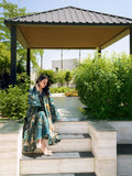 SOLIN – Sunset Muse Bottle Green Embroidered Lawn 3 Piece Suit For Women