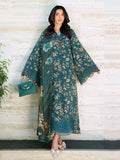 SOLIN – Sunset Muse Bottle Green Embroidered Lawn 3 Piece Suit For Women