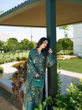 SOLIN – Sunset Muse Bottle Green Embroidered Lawn 3 Piece Suit For Women