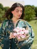 SOLIN – Sunset Muse Bottle Green Embroidered Lawn 3 Piece Suit For Women