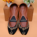 Exclusive Handcrafted Raw Silk Khussas – Timeless Comfort & Style For Women