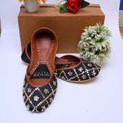 Black Gold Raw Silk Khussa – Exclusive, Handcrafted Luxury For Women