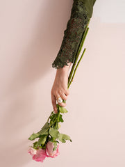 Silken – Deep Green Raw Silk Embroidered Suit For Women