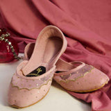 Starlit Velvet Khussa – Scalloped Net & Sitara Sequin Elegance For Women
