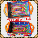 Stem Multi-Color Truck-Art Wooden Tray On Wheels