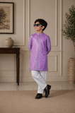 Purple Father & Son Matching Kurta Pajama Set For Men & Kid