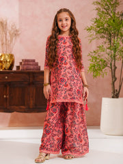 Printed Doria Lawn Shirt with Gharara – Ethnic Fusion For Girls