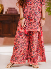 Printed Doria Lawn Shirt with Gharara – Ethnic Fusion For Girls