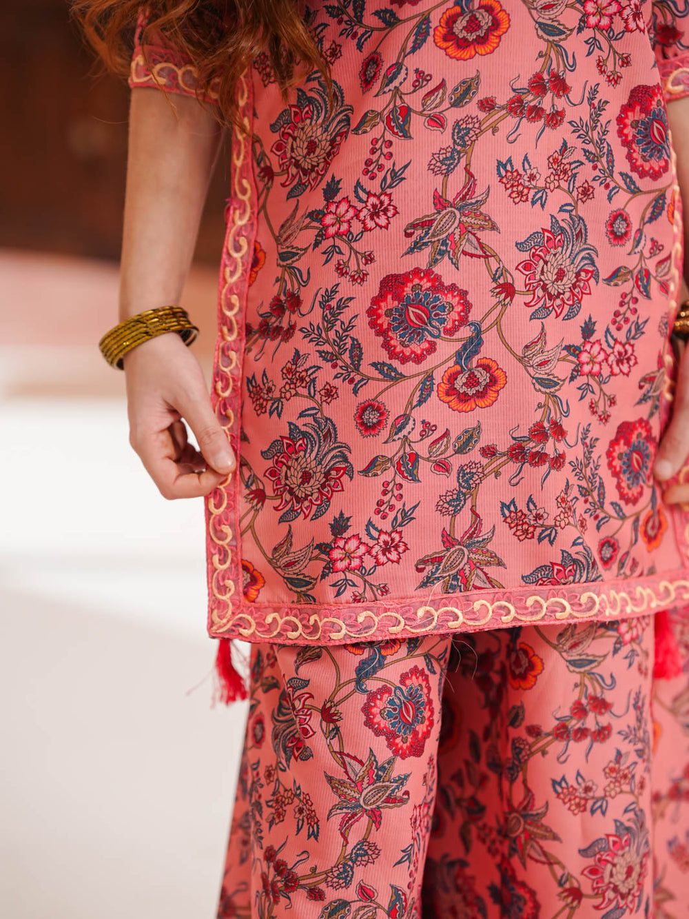 Printed Doria Lawn Shirt with Gharara – Ethnic Fusion For Girls