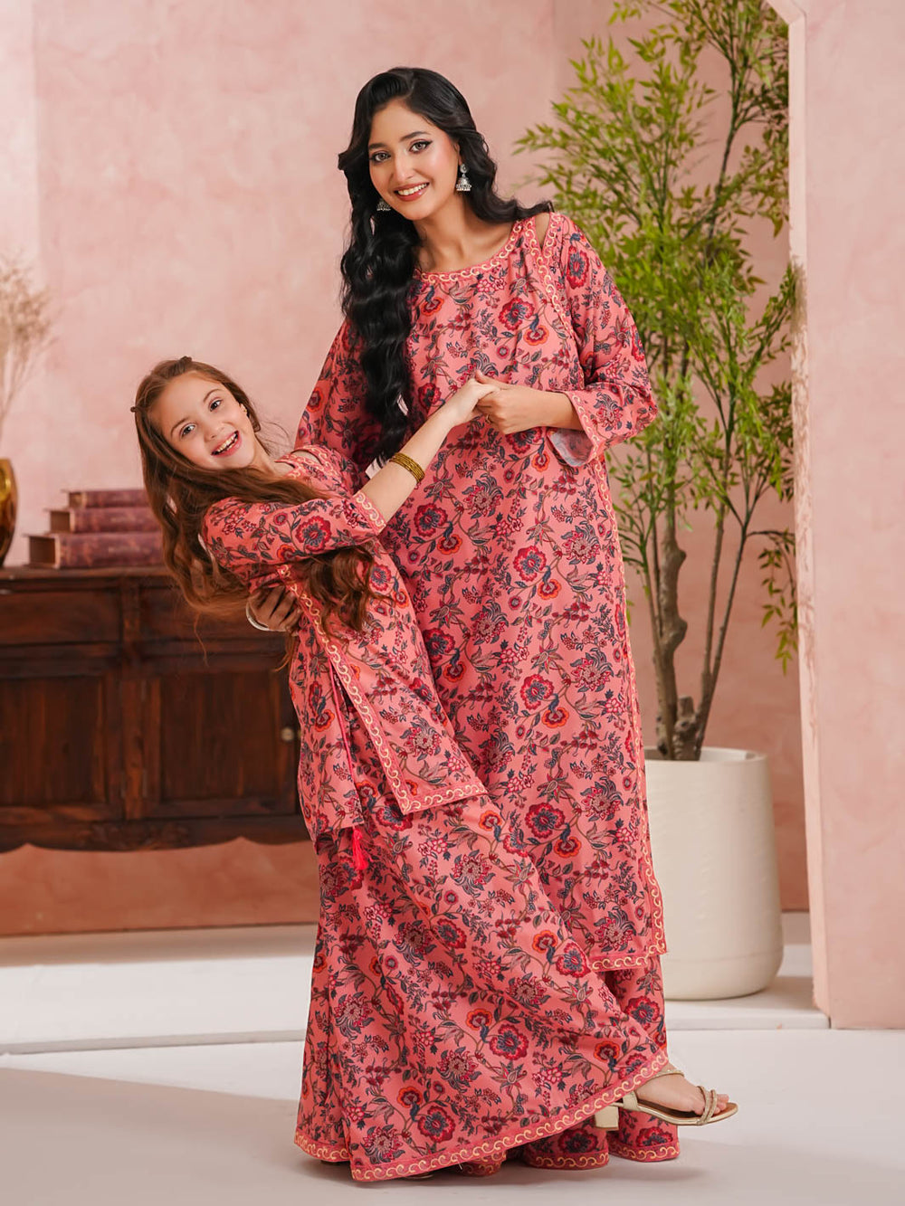 Printed Doria Lawn Shirt with Gharara – Ethnic Fusion For Girls