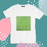 Green Floral Printed Truckart Theme T-Shirt For Unisex