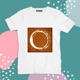 Brown & White-Circle Printed Truckart Theme T-Shirt For Unisex