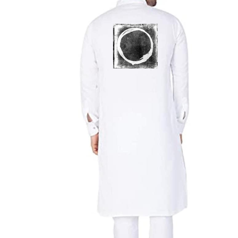 White Circle Printed Truckart Theme Kurta Pajama For Men