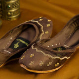 Regal Crown Velvet Khussa – Zari Detailing & Royal Elegance For Women