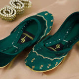 Regal Crown Velvet Khussa – Zari Detailing & Royal Elegance For Women
