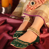 Regal Crown Velvet Khussa – Zari Detailing & Royal Elegance For Women