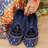 Regal Crown Velvet Khussa – Zari Detailing & Royal Elegance For Women