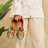 Tropicana Vibrant Tropical Lace-Up Flats For Women