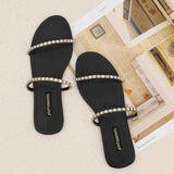 Baguette Glow – Crystal Strap Flats For Women