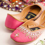 Mehfil Mirror Embellished Suede Khussa For Women
