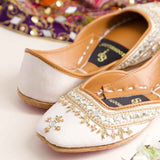 Mehfil Mirror Embellished Suede Khussa For Women