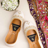 Mehfil Mirror Embellished Suede Khussa For Women
