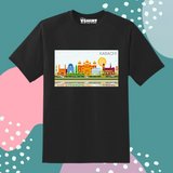 Multi Karachi Panoramic View Truckart Theme T-Shirt For Unisex