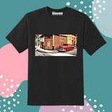 Red Classic Car View Truckart Theme T-Shirt For Unisex