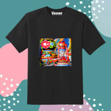 Black Color Customized Name And Printed T-Shirt For Kids / Men / Women