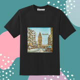 Karachi Street View Printed Truckart Theme T-Shirt For Unisex