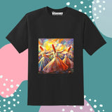 Black Color Customized Name And Printed T-Shirt For Kids / Men / Women