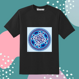 Blue Floral Printed Truckart Theme T-Shirt For Unisex