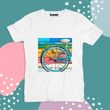 Multi Bi-Cycle View Truckart Theme T-Shirt For Unisex