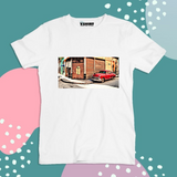 Red Classic Car View Truckart Theme T-Shirt For Unisex