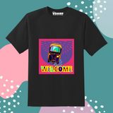 Rickshaw-Welcome Printed Truckart Theme T-Shirt For Unisex