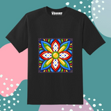 Floral Printed Truckart Theme T-Shirt For Unisex