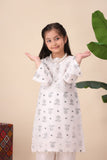 Girls White Embroidered Suit with Lace Details – Fresh and Elegant For Girls