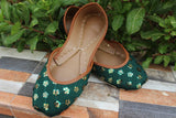 Stylish Khussa with Golden Stars - Green, Golden, Black Options For Women