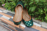 Stylish Khussa with Golden Stars - Green, Golden, Black Options For Women