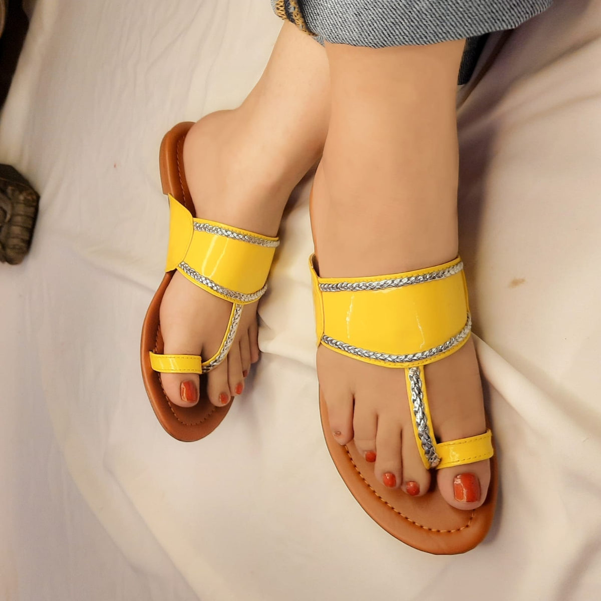 Casual Yellow Kolapuri – Bright & Breezy For Women