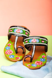 Black Hand-Painted Kolapuri – Bold & Timeless For Women