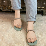 Mustard & Green Kolapuri with Diamante Straps For Women