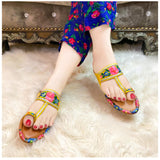 Yellow Hand-Painted Kolapuri – Bright & Bold For Women