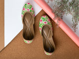 Hand-Painted Leaves Khussa For Her - Elegant & Comfortable  For Women