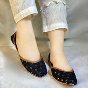 Stylish Khussa with Golden Stars - Green, Golden, Black Options For Women