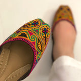 Classic Traditional Khussa with Cushioned Comfort & Leather Sole For Women